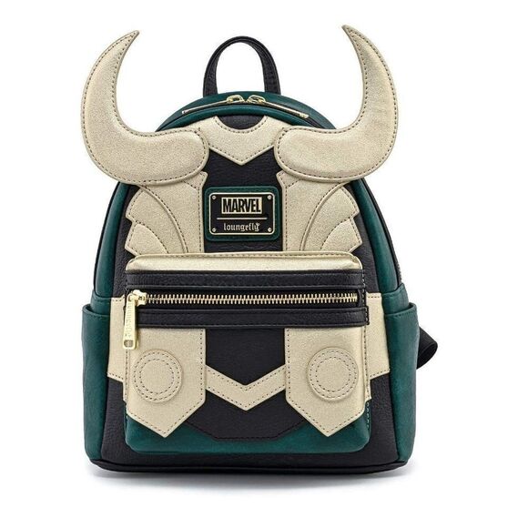 Loungefly Marvel Loki Cosplay Faux Leather Mini Backpack **AUTHENTIC** - Picture 1 of 5